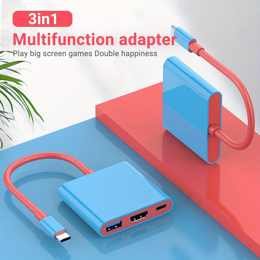 3-in-1 Portable Switch TV Dock Station - 4K HDTV Output, 5Gbps USB 3.0 Interface, 100W PD Fast Charging, Compatible with Nintendo Switch (1080P Only), Steam Deck, MacBook Pro/Air & More, 5.9" Cable