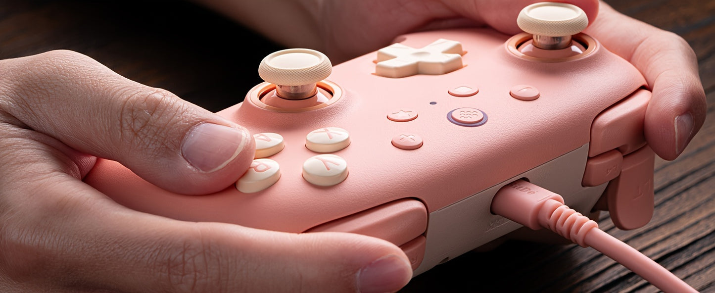 8Bitdo Ultimate 2C Wireless Controller For Windows PC And Android, With 1000Hz Polling Rate, Hall Effect Joysticks And Hall Triggers, And Remappable L4/R4 Bumpers (Peach)