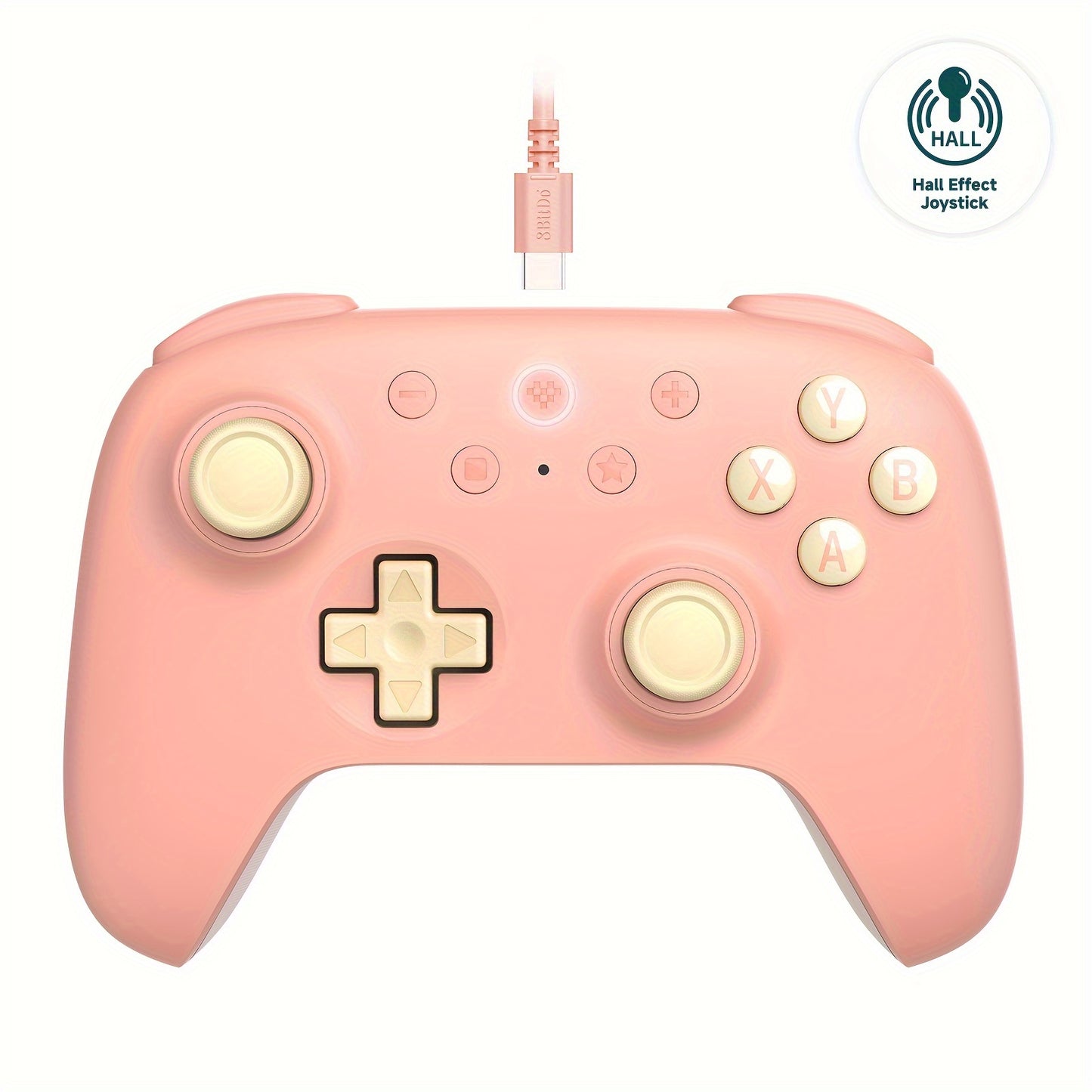 8Bitdo Ultimate 2C Wireless Controller For Windows PC And Android, With 1000Hz Polling Rate, Hall Effect Joysticks And Hall Triggers, And Remappable L4/R4 Bumpers (Peach)