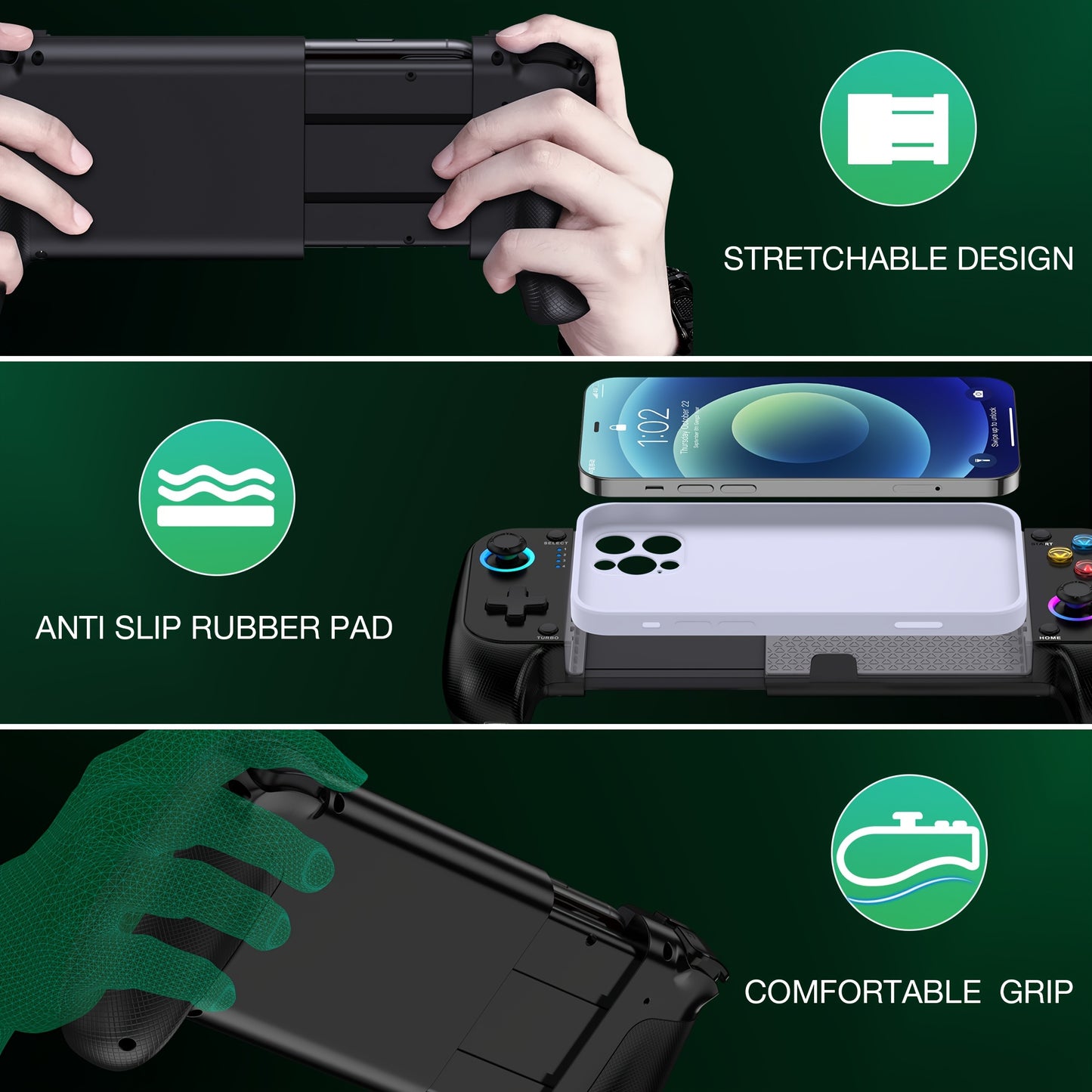 Game Controller Suitable For Switch Mobile Phone/ Android/IOS Gamepad, Dual Hall Rocker Six-axis Somatosensory Wireless Controller For Mobile Game Controller Joystick Retractable Gamepad for Christmas gift Xmas gift