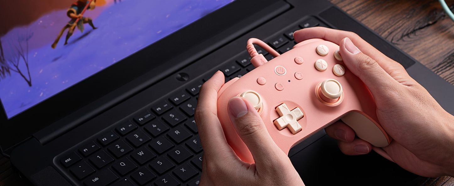 8Bitdo Ultimate 2C Wireless Controller For Windows PC And Android, With 1000Hz Polling Rate, Hall Effect Joysticks And Hall Triggers, And Remappable L4/R4 Bumpers (Peach)