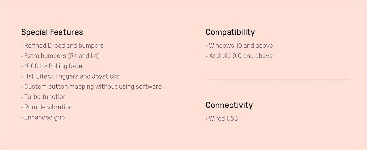 8Bitdo Ultimate 2C Wireless Controller For Windows PC And Android, With 1000Hz Polling Rate, Hall Effect Joysticks And Hall Triggers, And Remappable L4/R4 Bumpers (Peach)