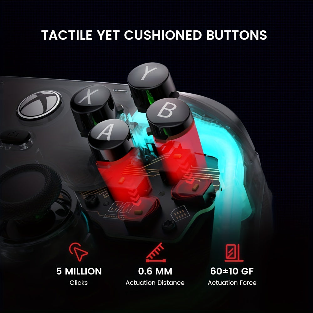 [GameSir Kaleid] GameSir Kaleid Transparent Wired Xbox Controller | Plug & Play Gaming Pad with Hall Effect Joysticks/Triggers, RGB Lighting, 3.5mm Audio Jack & 4 Motory Haptics for Series X|S/Xbox One/Windows 10/11