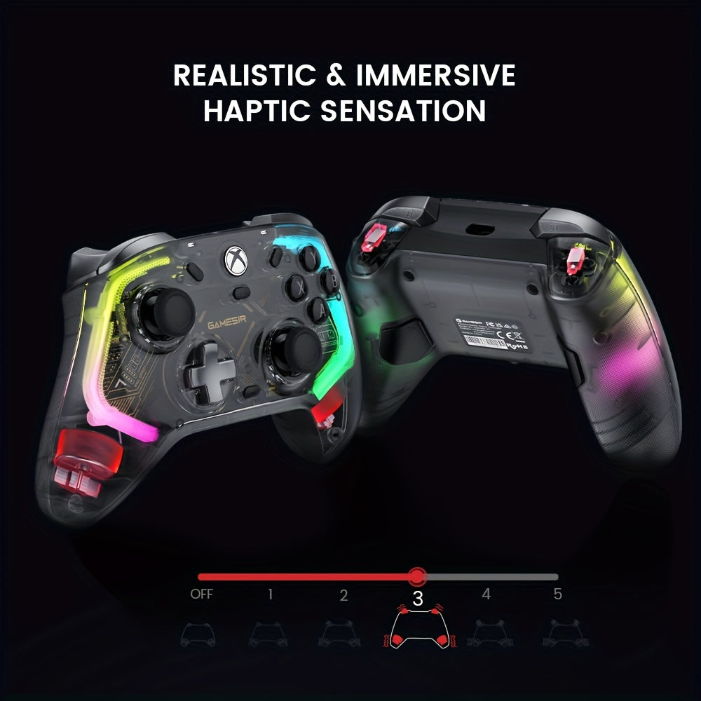 [GameSir Kaleid] GameSir Kaleid Transparent Wired Xbox Controller | Plug & Play Gaming Pad with Hall Effect Joysticks/Triggers, RGB Lighting, 3.5mm Audio Jack & 4 Motory Haptics for Series X|S/Xbox One/Windows 10/11