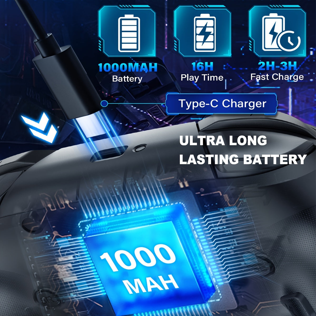 Wireless Pro Controller for Switch/Switch Lite/Switch OLED - Cool RGB, Rechargeable, 6-Axis Gyro, 10 RGB Lights