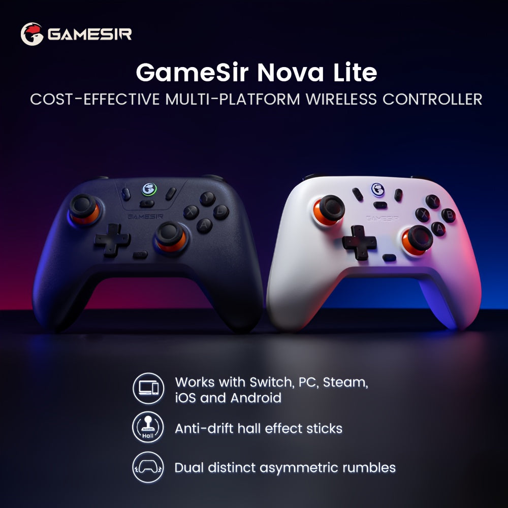 Nova Lite 2.4g Wireless Controller For Windows PC, IPhone, Android, Switch & Steam Deck, Controller Gamepad With Hall Effect Trigger, Turbo, Rumble Vibration