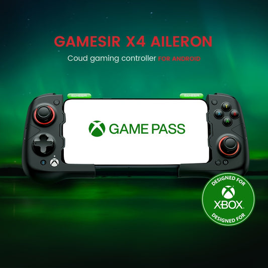 1pc GameSir X4 Aileron Telescopic Wireless Controller, Magnetic Two-Piece Design, Seamless 2.4GHz Connection, Portable Gamepad with Hall Effect Joysticks for Android, Includes One Month Free Game Pass Code