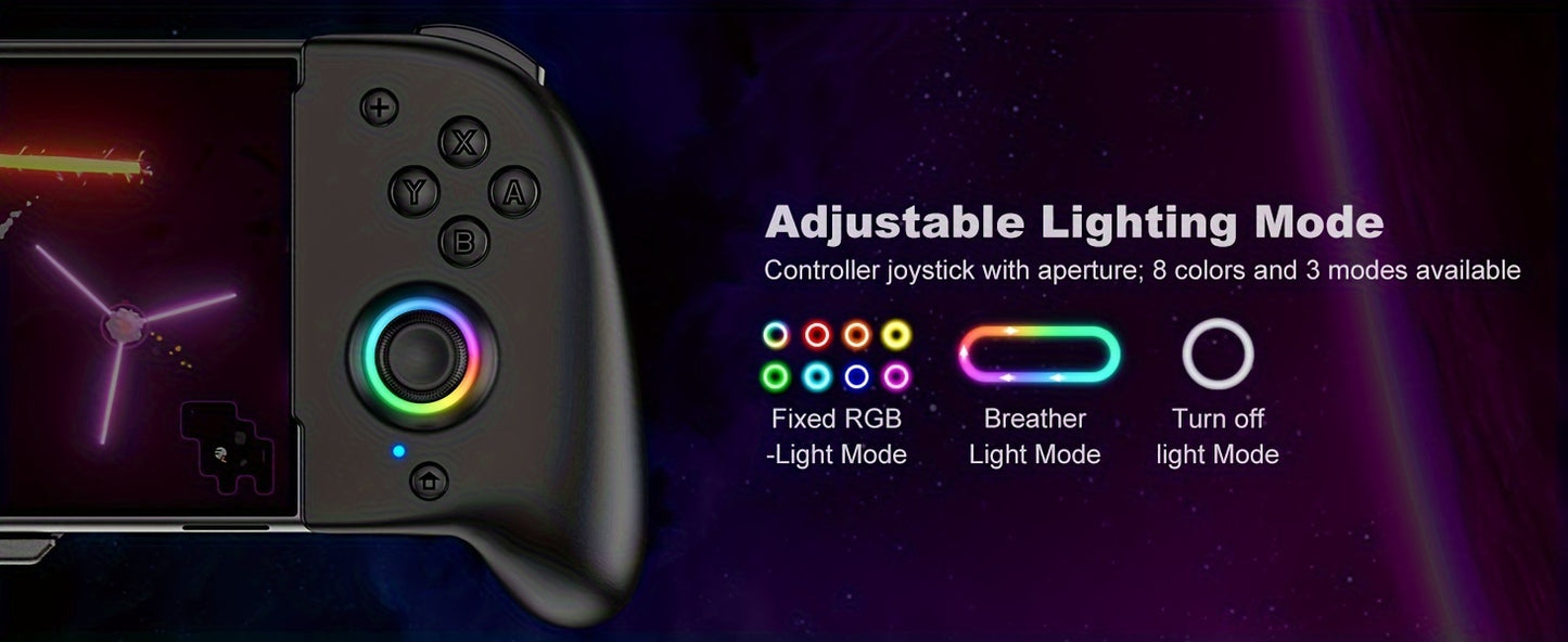 For Switch/Switch OLED, All-In-One gamepad controller replacement for Switch Controller, Switch Controller Remote Control with Adjustable TURBO, with RGB Lighting Effects