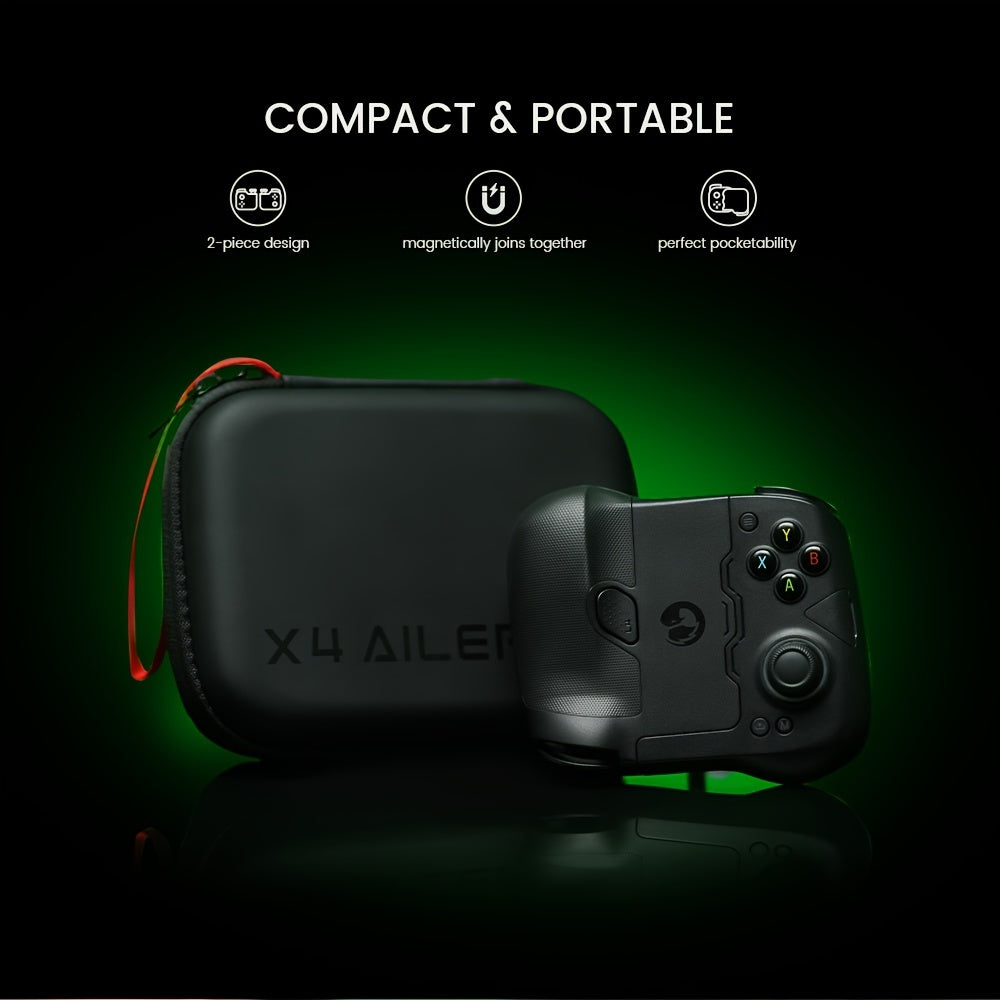 1pc GameSir X4 Aileron Telescopic Wireless Controller, Magnetic Two-Piece Design, Seamless 2.4GHz Connection, Portable Gamepad with Hall Effect Joysticks for Android, Includes One Month Free Game Pass Code