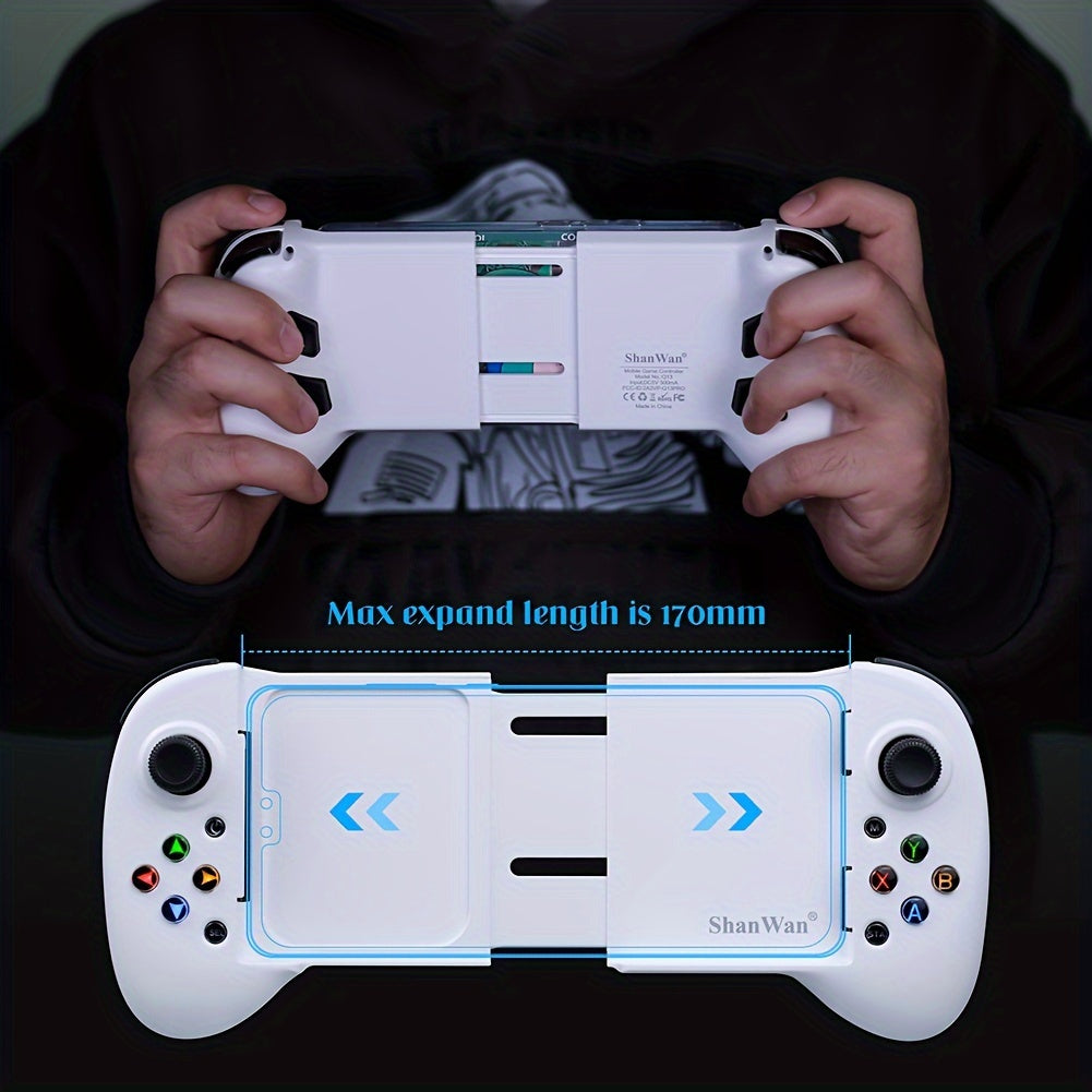 Rechargeable Lithium-Polymer Wireless Gamepad Controller - 36V Telescopic Joystick for iPhone, Android, Steam Mobile Phones and PC - Wireless Charging, Long-Lasting Battery Life