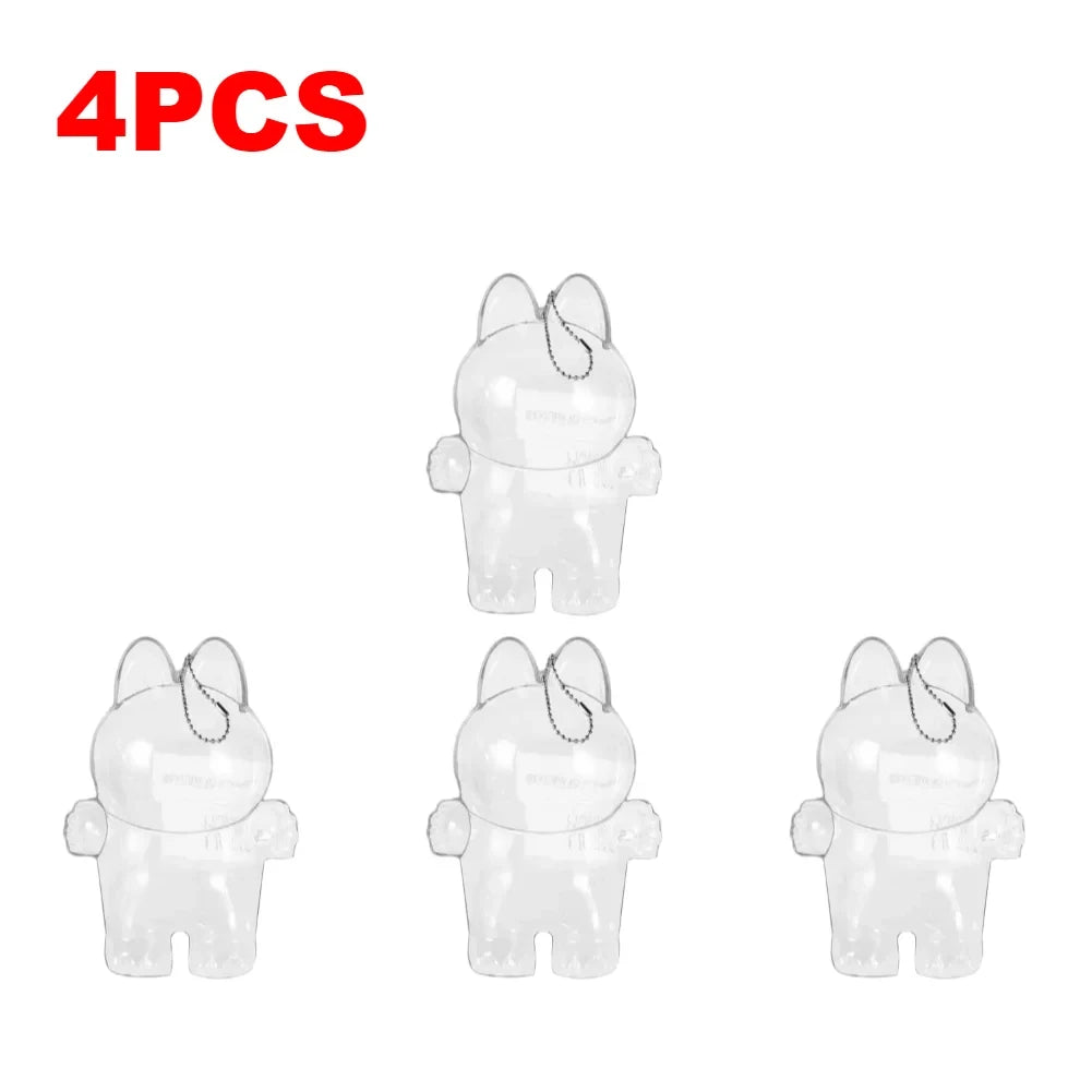 Labubu Protect Case Portable Transparent Protective Case Acrylic Organizer Box For Labubu V1 V2 Doll Bag with Keychain