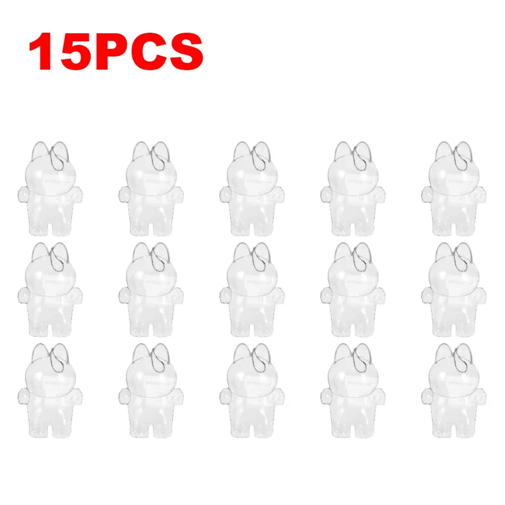 Labubu Protect Case Portable Transparent Protective Case Acrylic Organizer Box For Labubu V1 V2 Doll Bag with Keychain