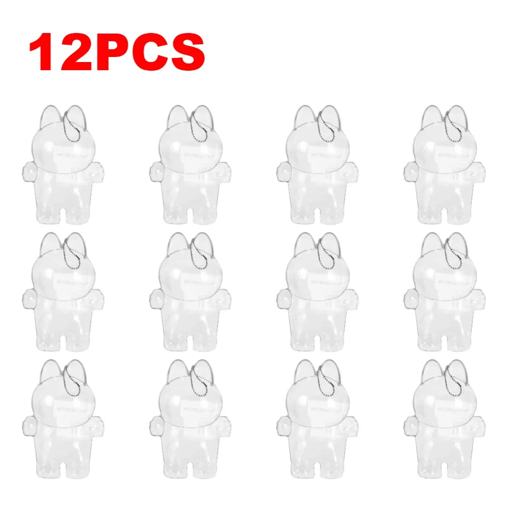 Labubu Protect Case Portable Transparent Protective Case Acrylic Organizer Box For Labubu V1 V2 Doll Bag with Keychain