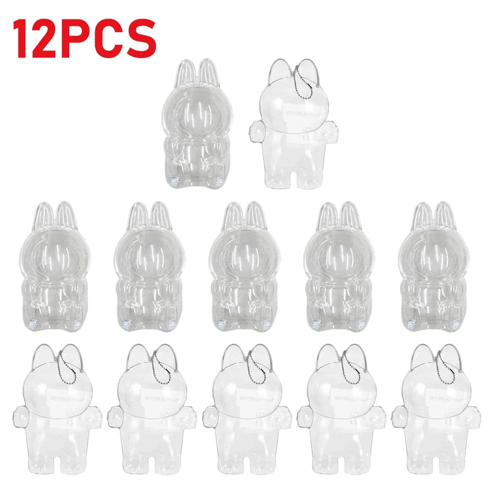 Labubu Protect Case Portable Transparent Protective Case Acrylic Organizer Box For Labubu V1 V2 Doll Bag with Keychain