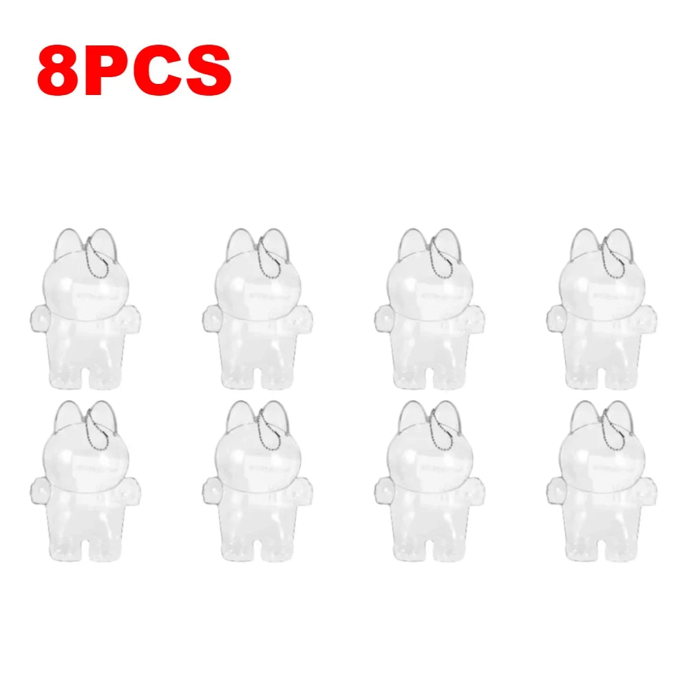 Labubu Protect Case Portable Transparent Protective Case Acrylic Organizer Box For Labubu V1 V2 Doll Bag with Keychain