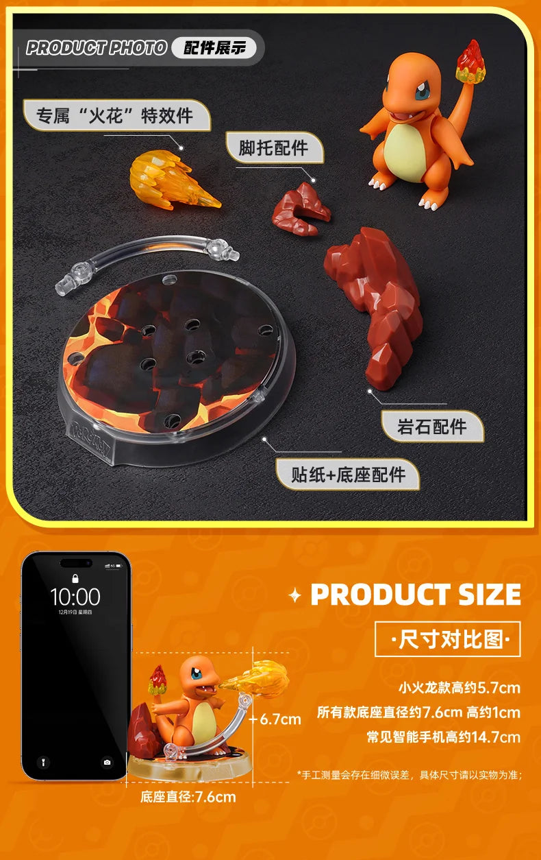 Original Blokees Pokemon Pikachu Eevee Charmander Charizard Greninja Meowscarada Ceruledge Cartoon Characters Building Block Toy