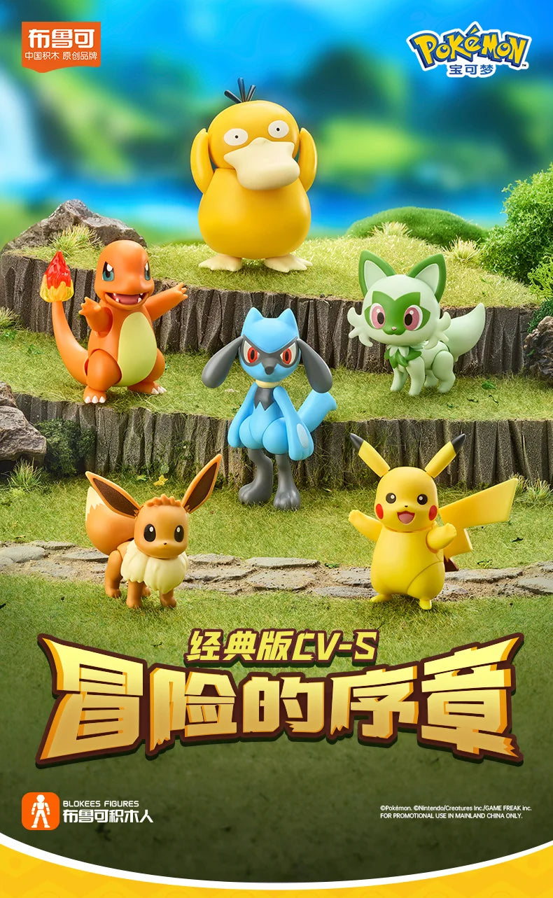 Original Blokees Pokemon Pikachu Eevee Charmander Charizard Greninja Meowscarada Ceruledge Cartoon Characters Building Block Toy