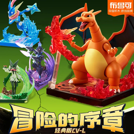 Original Blokees Pokemon Pikachu Eevee Charmander Charizard Greninja Meowscarada Ceruledge Cartoon Characters Building Block Toy