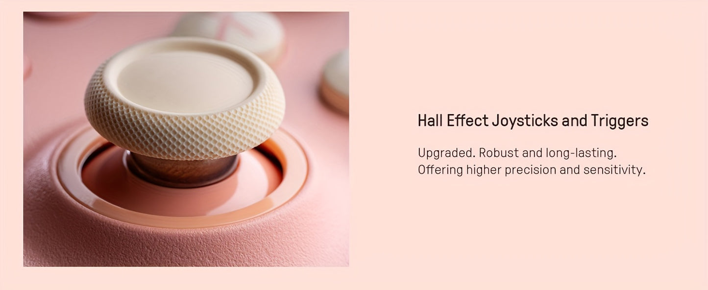 8Bitdo Ultimate 2C Wireless Controller For Windows PC And Android, With 1000Hz Polling Rate, Hall Effect Joysticks And Hall Triggers, And Remappable L4/R4 Bumpers (Peach)