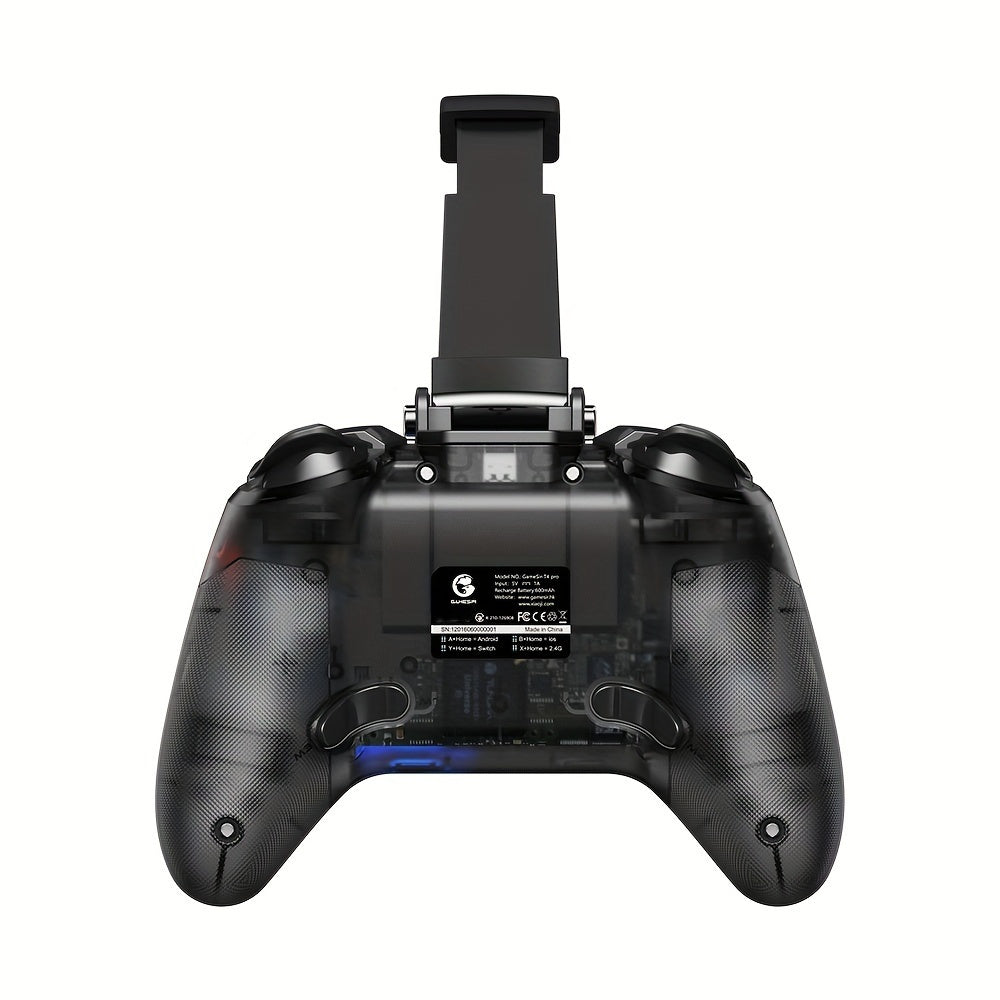 Wireless Game Controller T4 Pro for Windows 7 8 10pcs/iPhone/Android/Switch, Dual Shock USB Mobile Phone Gamepad Joystick for Arcade MFi Games, Semi-Transparent LED Backlight