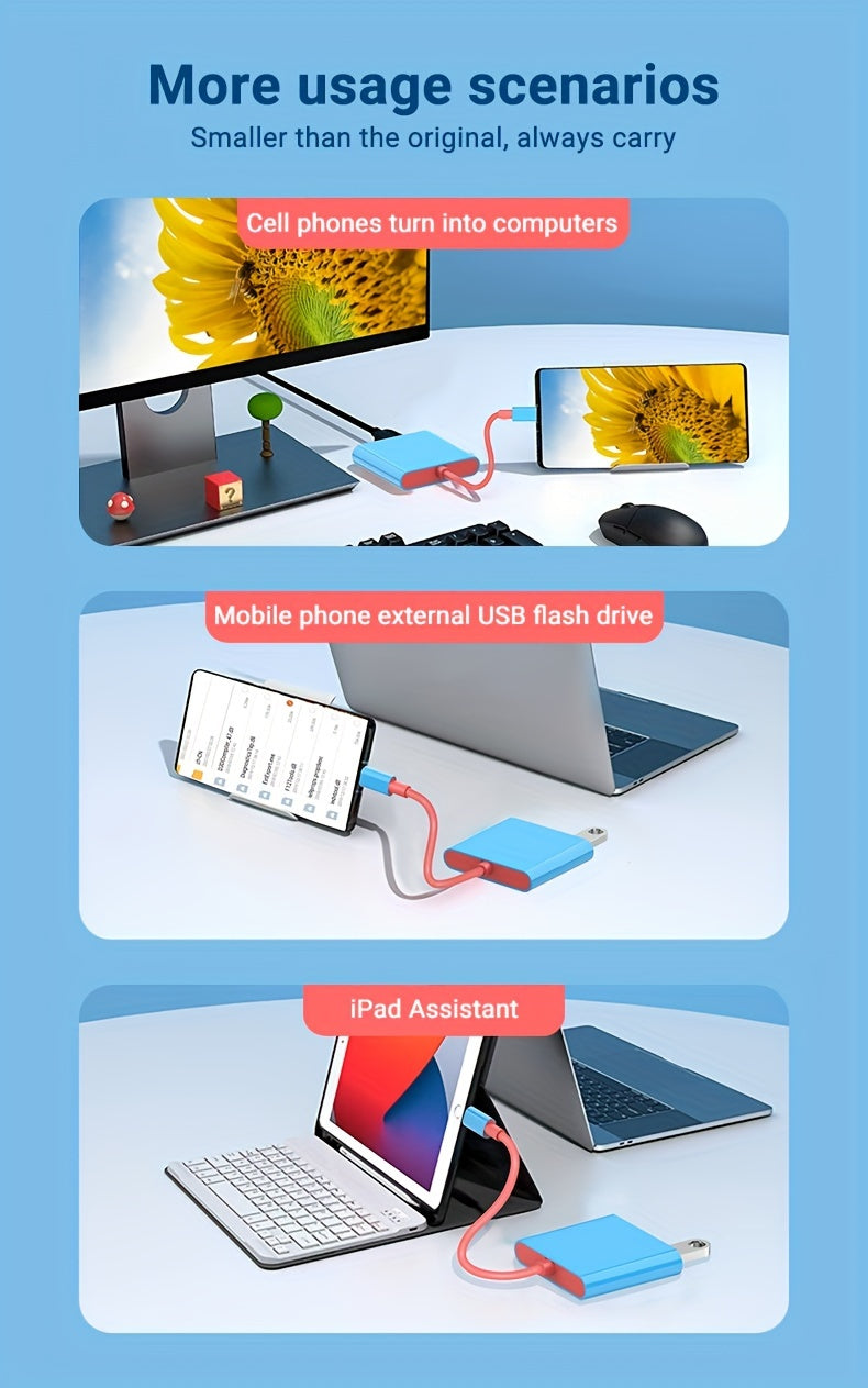 3-in-1 Portable Switch TV Dock Station - 4K HDTV Output, 5Gbps USB 3.0 Interface, 100W PD Fast Charging, Compatible with Nintendo Switch (1080P Only), Steam Deck, MacBook Pro/Air & More, 5.9" Cable