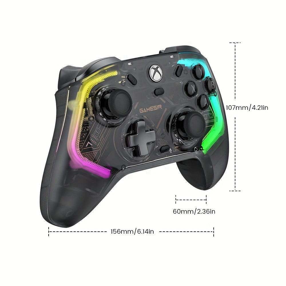 [GameSir Kaleid] GameSir Kaleid Transparent Wired Xbox Controller | Plug & Play Gaming Pad with Hall Effect Joysticks/Triggers, RGB Lighting, 3.5mm Audio Jack & 4 Motory Haptics for Series X|S/Xbox One/Windows 10/11
