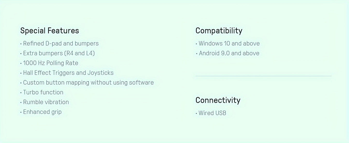 8Bitdo Ultimate 2C Wireless Controller For Windows PC And Android, With 1000Hz Polling Rate, Hall Effect Joysticks And Hall Triggers, And Remappable L4/R4 Bumpers (Mint)