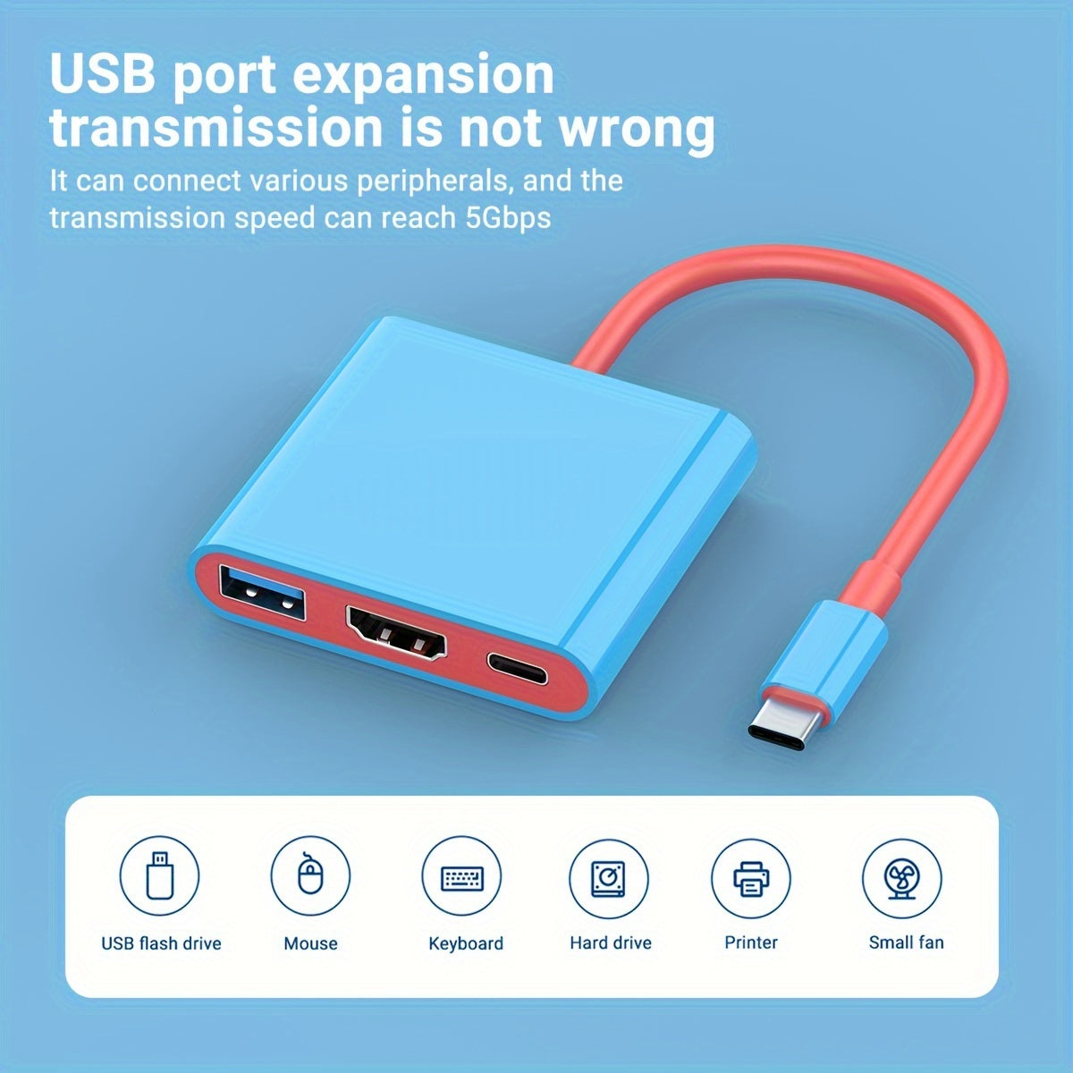 3-in-1 Portable Switch TV Dock Station - 4K HDTV Output, 5Gbps USB 3.0 Interface, 100W PD Fast Charging, Compatible with Nintendo Switch (1080P Only), Steam Deck, MacBook Pro/Air & More, 5.9" Cable