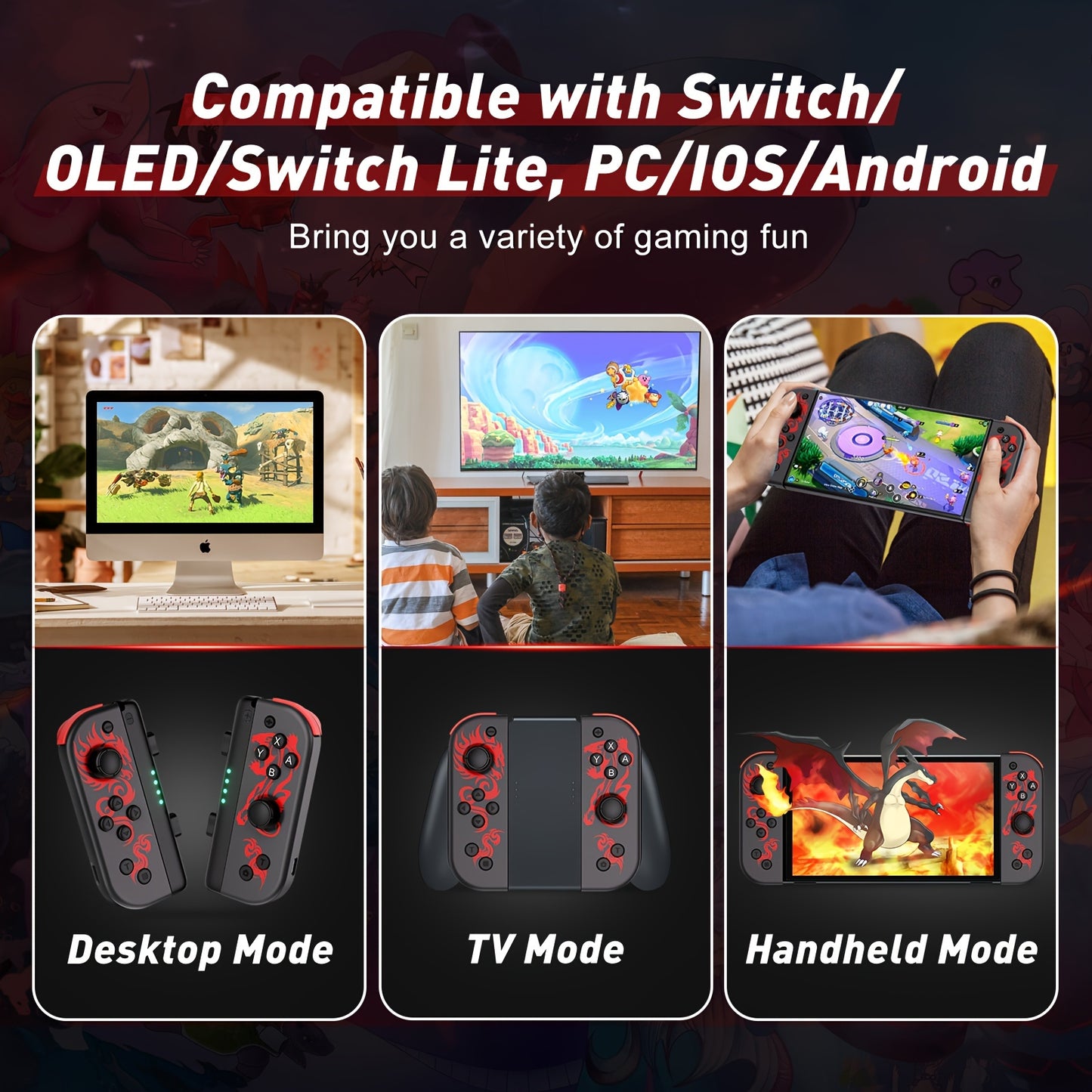 Game Controller For Nintendo Switch, Nintendo Switch Controller Joypads (L/R) Support Turbo Function Compatible With Switch/Lite/OLED